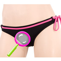 Low rise panties with ribbon belt