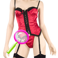Satin bustier and thong