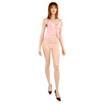 Coquette print babydoll and g-string
