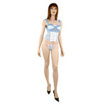 Polka-dot mesh bustier with g-string