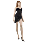 Lace-up velvet chemise
