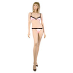 Lace trimmed demi cup bra set