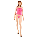 Lace up cami and thong set