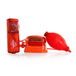 Vibrating clitoral and vaginal pump