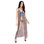 Leopard print gown with g-string