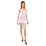 Embroidered elegance chemise and thong