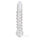 Swirl rib glass dildo probe