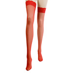 Lace top stockings with backseam