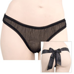 Silk thong with satin bow
