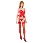 Ruffled cami-garter with g-string