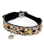Leopard bling collar