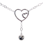 Double hearts belly chain