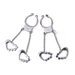 Silver heart and star nipple charms