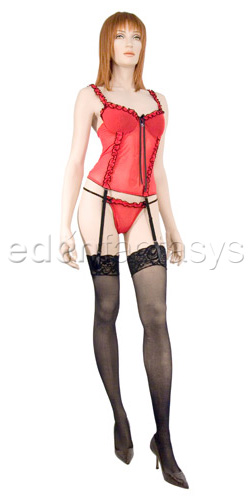 Mesh wired bustier with thong