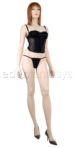Mesh bustier and g-string