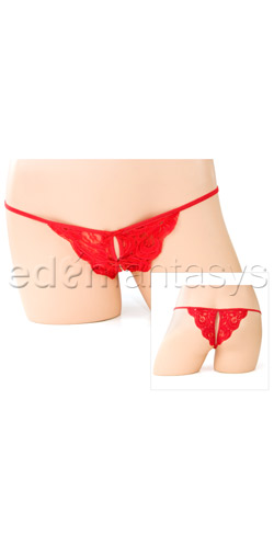 Lace crotchless panty