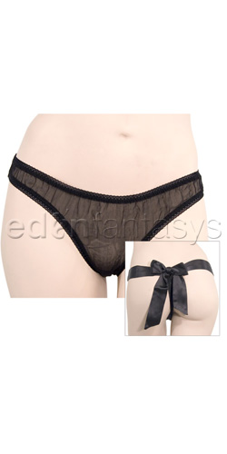 Silk thong with satin bow