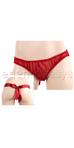 Silk thong with satin bow