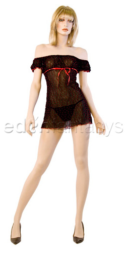 Flocked heart peasant dress