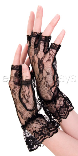 Fingerless ruffle gloves