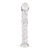 Swirl ribbed glass dildo with curved G-spot head