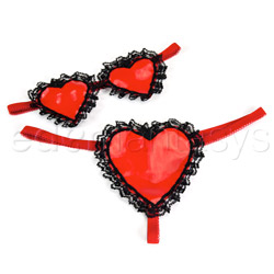 Sexy panty Vinyl pleasures heart set