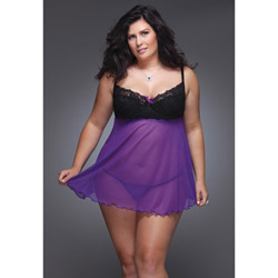 Mesh and lace babydoll with g-string (XL)