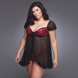 Babydoll and panty set - Babydoll and g-string (XL)