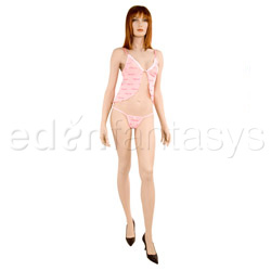 Babydoll And Panty Set - Coquette print babydoll and g-string