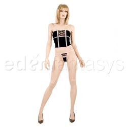 Bustier And Panty Set - Velvet lace up bustier (S)