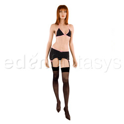 Bra, Gartered Skirt And Stockings Set - Bra and skirt set (ML)