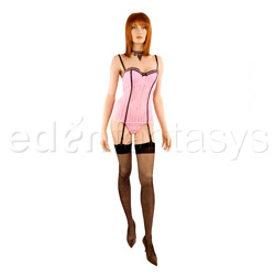 Corset And Panty Set - Striped pink corset (36)