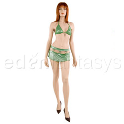 Bra, Panty And Skirt Set - Emerald skirt set (L)