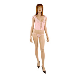 Camisole set - Chiffon and faux leather cami set (L)