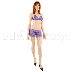 Bra, Panty And Skirt Set - Lace bra, skirt, and thong (M)