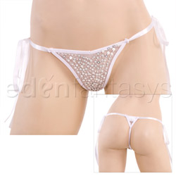 Sexy panty - White beaded mesh g-string