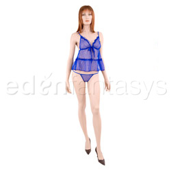 Babydoll And Panty Set - Sapphire mesh babydoll and g-string (L)
