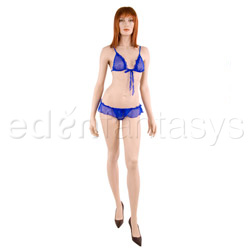 Bra And Skirted Panty Set - Sapphire bralette with skirtini (L)