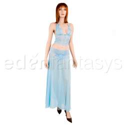 Camisole set - Blue mist bralette with long skirt and g-string (M)