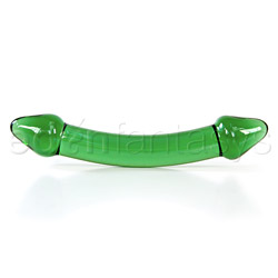 Glass G-Spot Shaft - Cobalt blue double dong (Green)