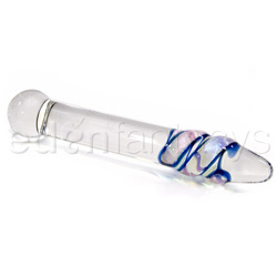 Glass dildo - Bulbous head dichro wrap glass dildo wand