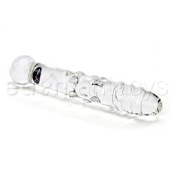 Clear spiral glass dildo with bumps probe