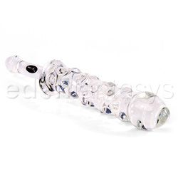 Rocky road glass dildo with handle