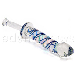 Glass dildo - Dichroic spiral with handle