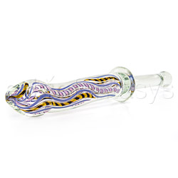 Glass dildo, Glass G-Spot Shaft - Inside out internal twists of latty G-spot with handle