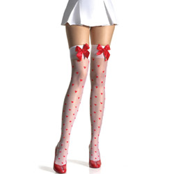 Sexy Stocking - Woven hearts stockings with bows