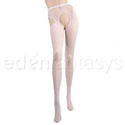 Crotchless pantyhose - Fishnet suspender pantyhose