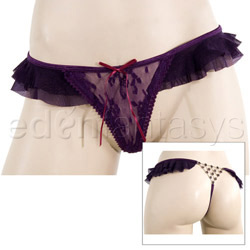 Sexy panty - Ruffle mesh panty with rhinestone net back (SM)