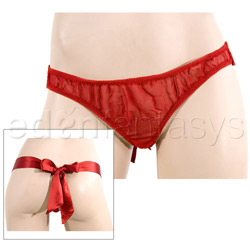 Sexy panty - Silk thong with satin bow