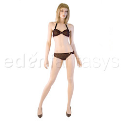 Bra And Panty Set - Flocked heart bikini (ML)